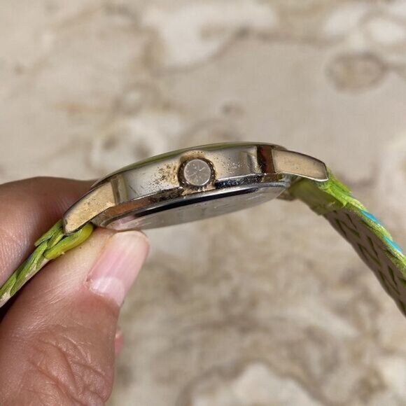 Vintage Isaac Mizrahi Live Wristwatch Braided Leather Strap - Picture 7 of 11